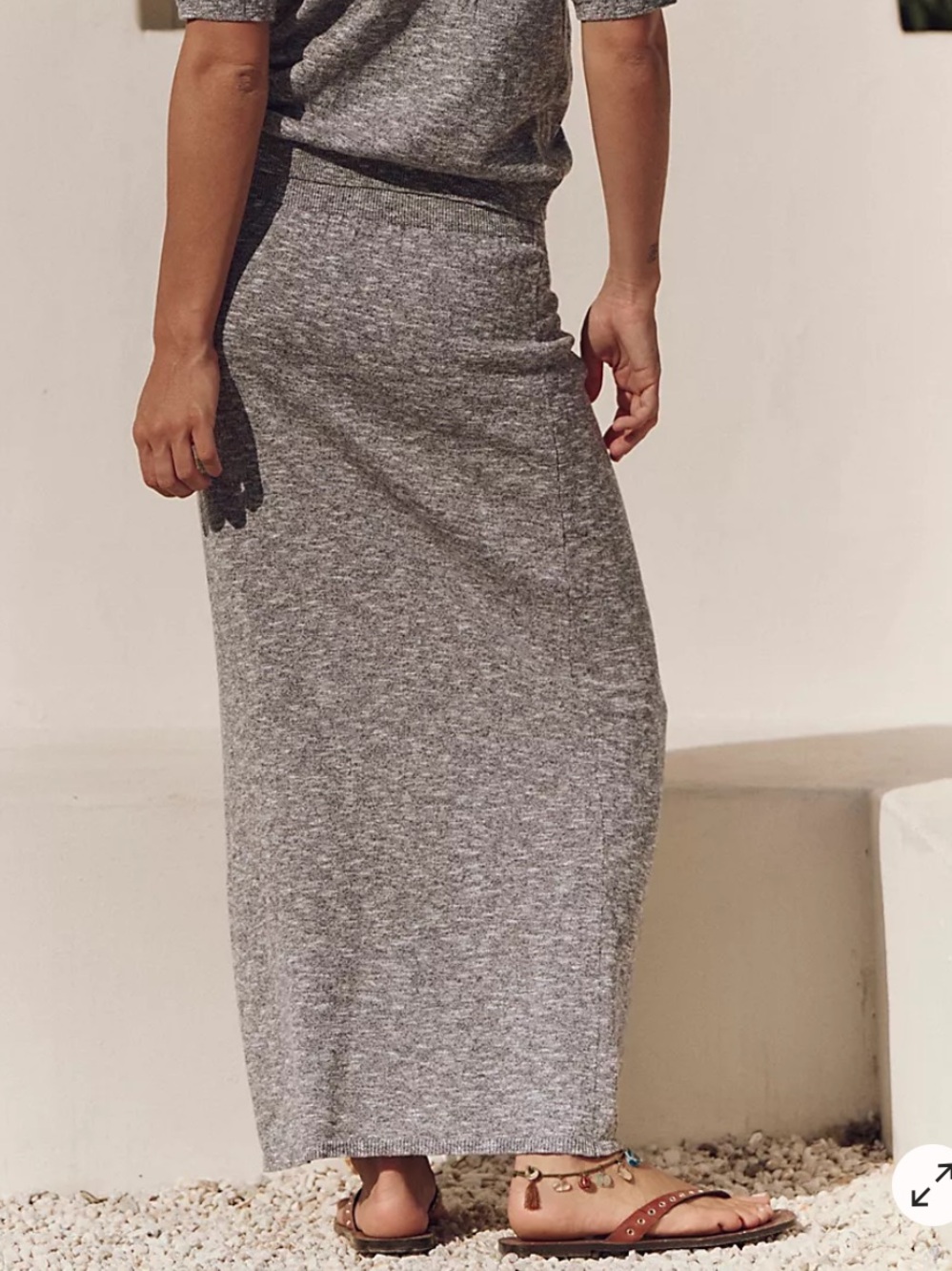 FP Sz M Gray Maxi Skirt - Picture 3 of 9